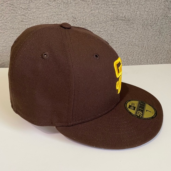 Men's San Diego Padres New Era Brown On-Field 59FIFTY Fitted Hat Size 7 Cap - Picture 3 of 6